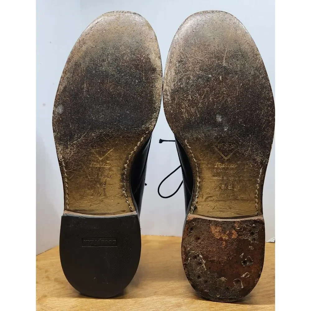 Allen Edmonds Brentwood black leather‎ Oxfords US 11D USA Made Needs Work Used